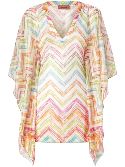 Missoni Printed Mini Dress In Nude