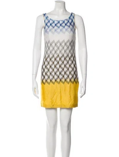 Pre-owned Missoni Printed Mini Dress In Yellow