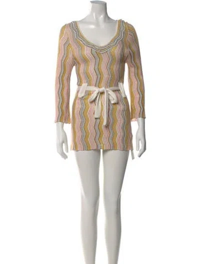Pre-owned Missoni Printed Mini Dress In Yellow