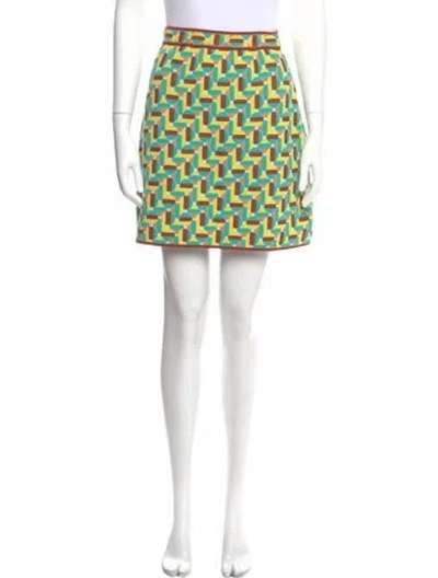 Pre-owned Missoni Printed Mini Skirt In Brown