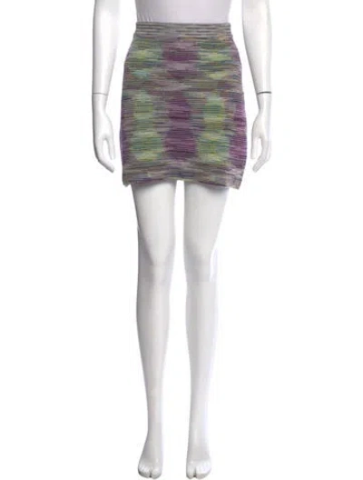 Pre-owned Missoni Printed Mini Skirt In Purple