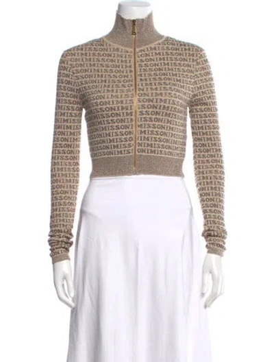 Pre-owned Missoni Printed Mock Neck Sweater In Brown