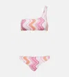 Missoni Printed One-shoulder Bikini In Pink