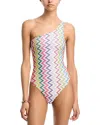 Missoni Printed One Shoulder One Piece Swimsuit In Multi