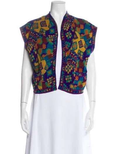 Pre-owned Missoni Printed Open Front Sweater In Multi