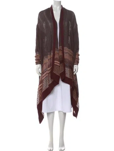Pre-owned Missoni Printed Open Front Sweater In Red