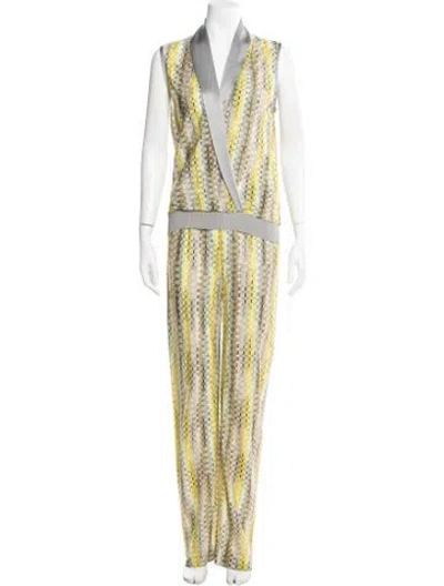 Pre-owned Missoni Printed Pant Set In Grey