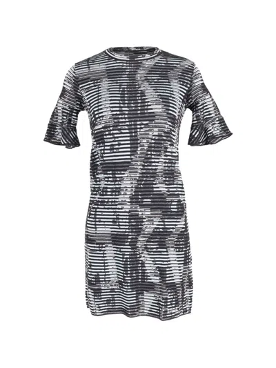 Pre-owned Missoni Printed Round-neck Mini Dress In Black