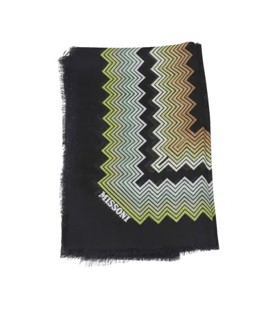 Missoni Zigzag-print Frayed Scarf In Multi