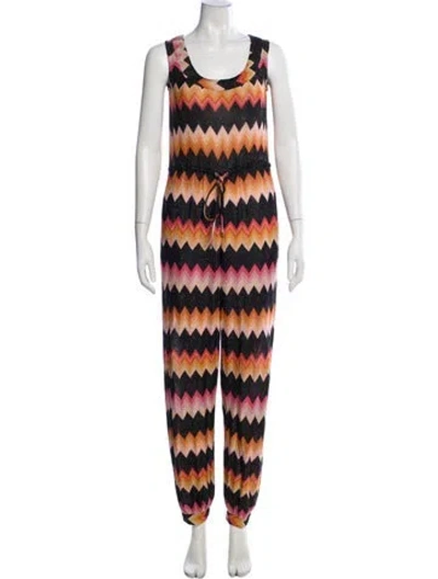 Pre-owned Missoni Printed Scoop Neck Jumpsuit In Black