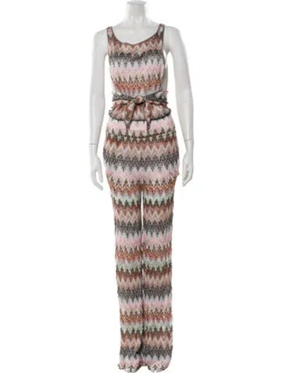 Pre-owned Missoni Printed Scoop Neck Jumpsuit In Brown