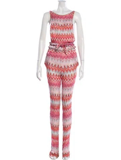 Pre-owned Missoni Printed Scoop Neck Jumpsuit In Pink