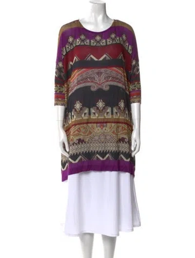 Pre-owned Missoni Printed Scoop Neck Tunic In Multi