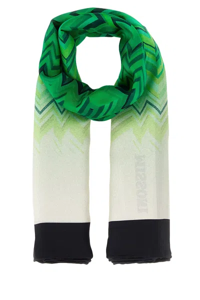 Missoni Printed Silk Foulard In Green