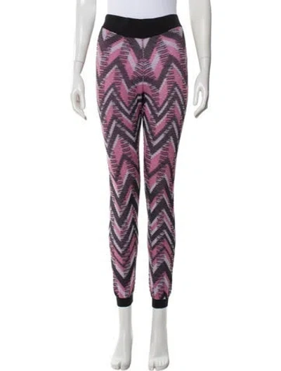 Pre-owned Missoni Printed Skinny Leg Pants In Purple