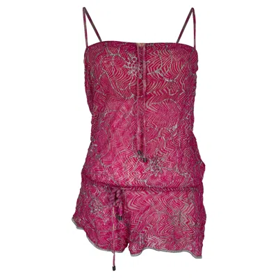 Missoni Printed Sleeveless Rompers In Pink Rayon