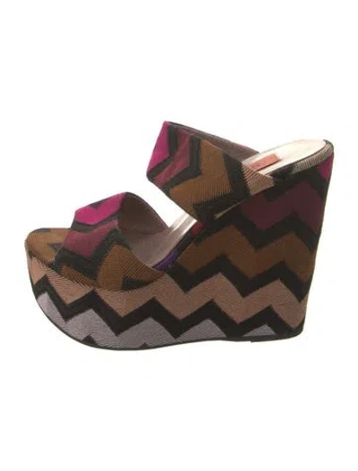 Pre-owned Missoni Printed Slides In Purple