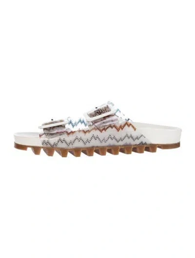 Pre-owned Missoni Printed Slides In Silver