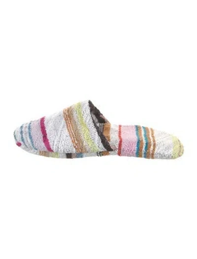 Pre-owned Missoni Printed Slides In White