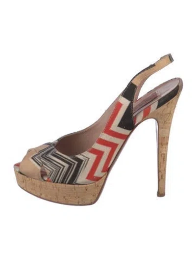 Pre-owned Missoni Printed Slingback Pumps