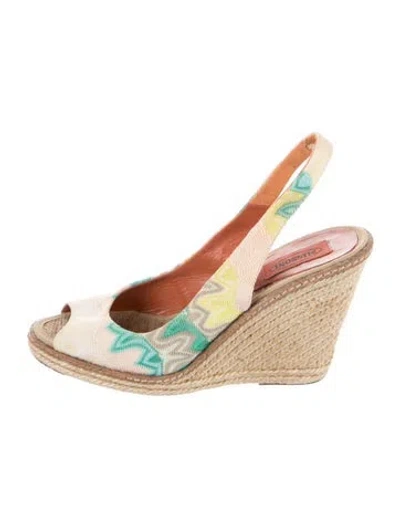 Pre-owned Missoni Printed Slingback Pumps In Orange