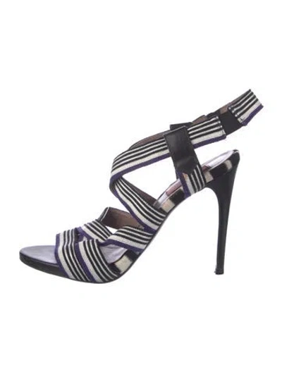 Pre-owned Missoni Printed Slingback Sandals In Blue