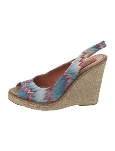 Pre-owned Missoni Printed Slingback Sandals In Blue