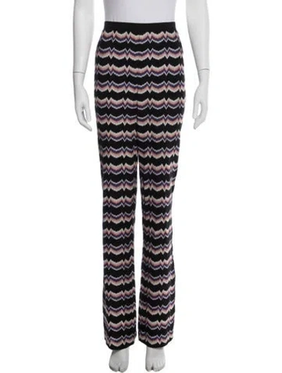 Pre-owned Missoni Printed Straight Leg Pants In Black