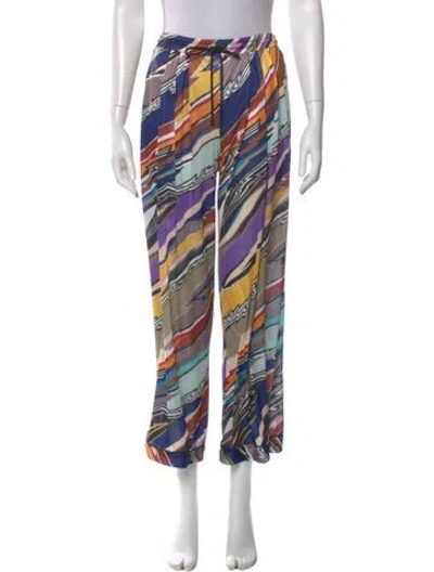 Pre-owned Missoni Printed Straight Leg Pants In Multi
