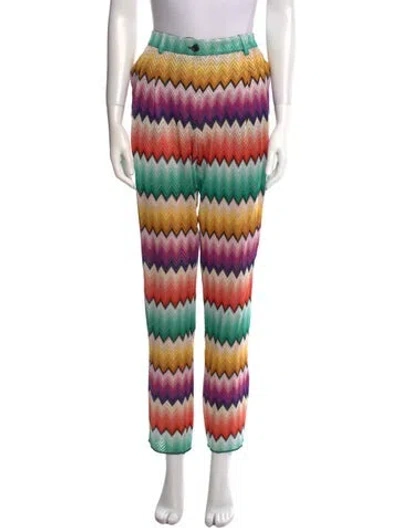 Pre-owned Missoni Printed Straight Leg Pants In Neutral