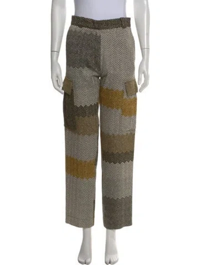 Pre-owned Missoni Printed Straight Leg Pants In Neutral