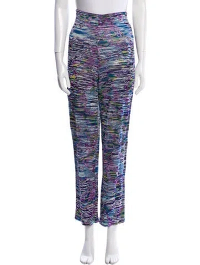 Pre-owned Missoni Printed Straight Leg Pants In Purple