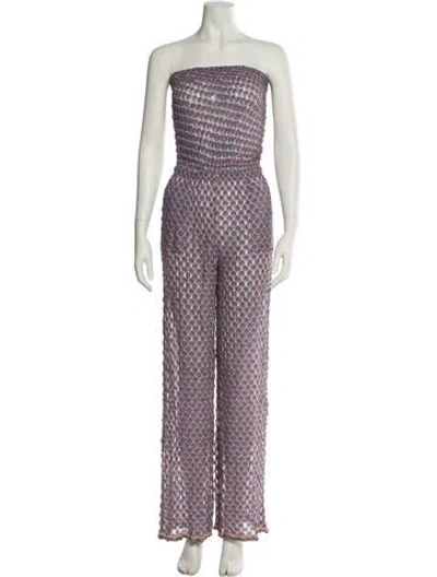 Pre-owned Missoni Printed Strapless Jumpsuit In Multi