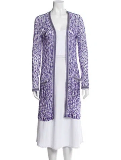 Pre-owned Missoni Printed Sweater In Purple