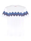 Missoni Chevron Pattern Short Sleeve Crew Neck T-shirt In White