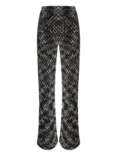 Missoni Crochet-knit Space-dyed Wool-blend Wide-leg Pants In Black