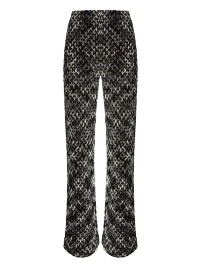 Missoni Crochet-knit Space-dyed Wool-blend Wide-leg Pants In Black