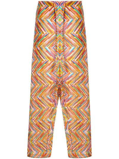 Missoni Printed Trousers In Orange