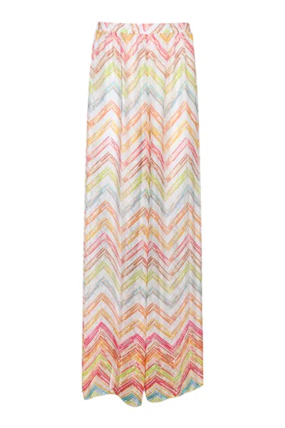 Missoni Printed Tulle Cover Up Palazzo Trousers In Multi