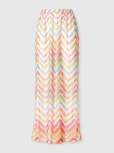 MISSONI PALAZZO-HOSE AUS BEDRUCKTEM TÜLL