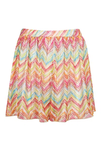 Missoni Printed Tulle Cover Up Shorts In Multi