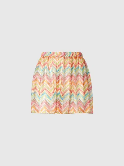 MISSONI COVER-UP-SHORTS AUS BEDRUCKTEM TÜLL
