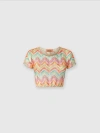 Missoni Printed Tulle Crop Top In Multicoloured