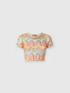 Missoni Printed Tulle Crop Top In Multicoloured