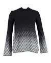 Missoni Printed Turtleneck Sweater In Black Wool In Black