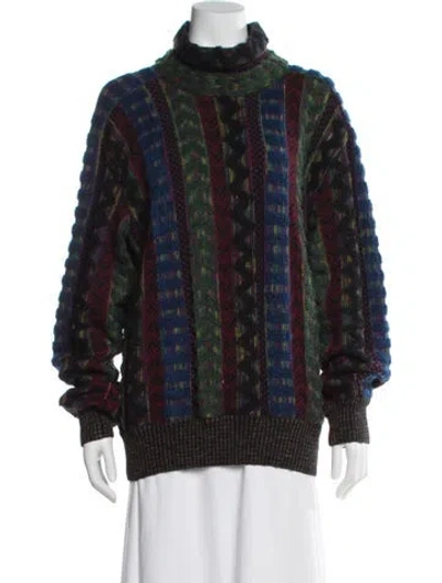 Pre-owned Missoni Printed Turtleneck Sweater In Multi