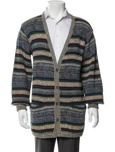 Pre-owned Missoni Printed V-neck Cardigan In Green