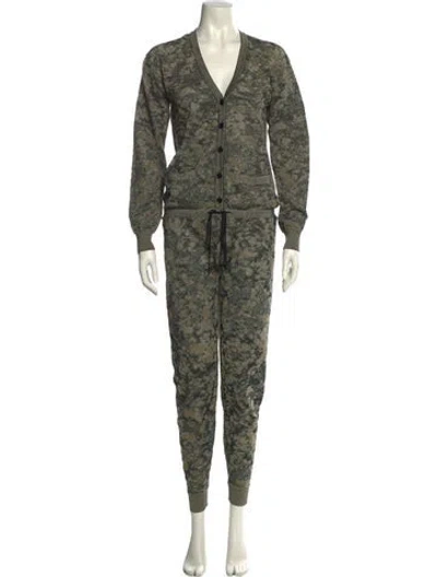 Pre-owned Missoni Printed V-neck Jumpsuit In Gold