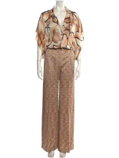Pre-owned Missoni Printed V-neck Jumpsuit In Neutral