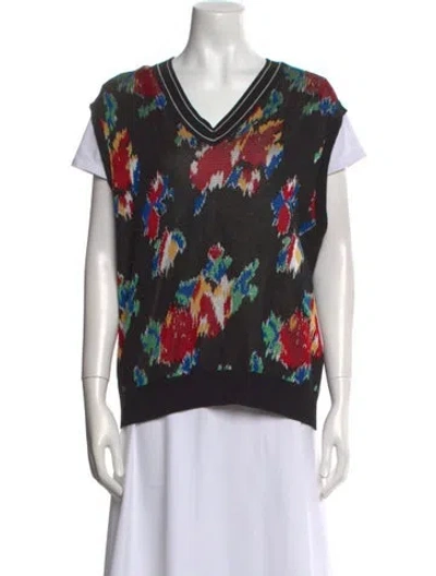 Pre-owned Missoni Printed V-neck Sweater In Black